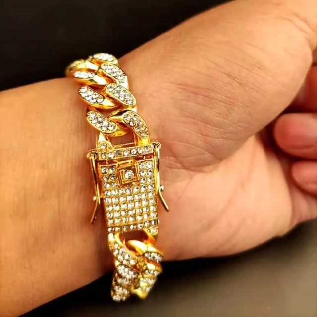 Hip hop bracelet pave setting CZ stone