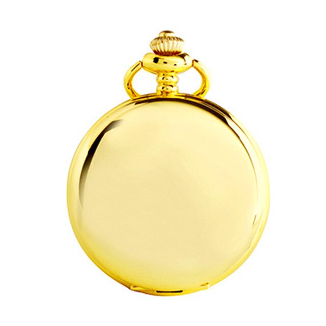 Personalized Retro Smooth Men Black Pocket Watch