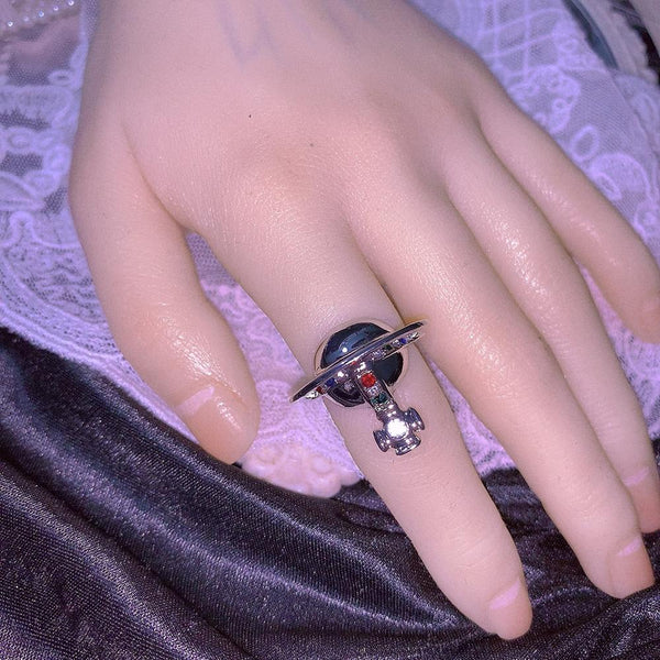 Anillos con micropavé de los planetas Saturno