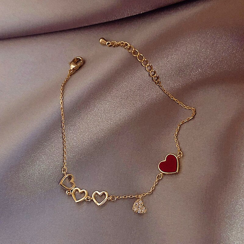 Trendy Exquisite Heart Shiny Charm Bracelets for Women