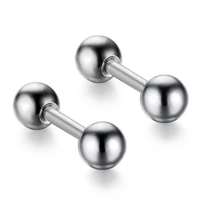 1Pair Medical Titanium Steel Stud Earring Small Ball Screws Small Earrings