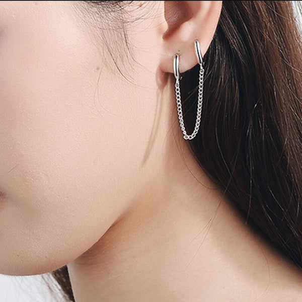 Fashion Tassel Retro Long Chain Metal Earrings