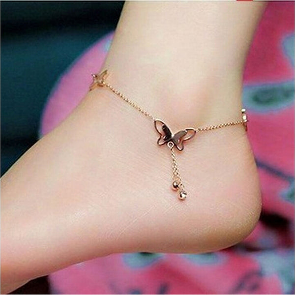 Nuevos accesorios pulsera tobillera mariposa mujer