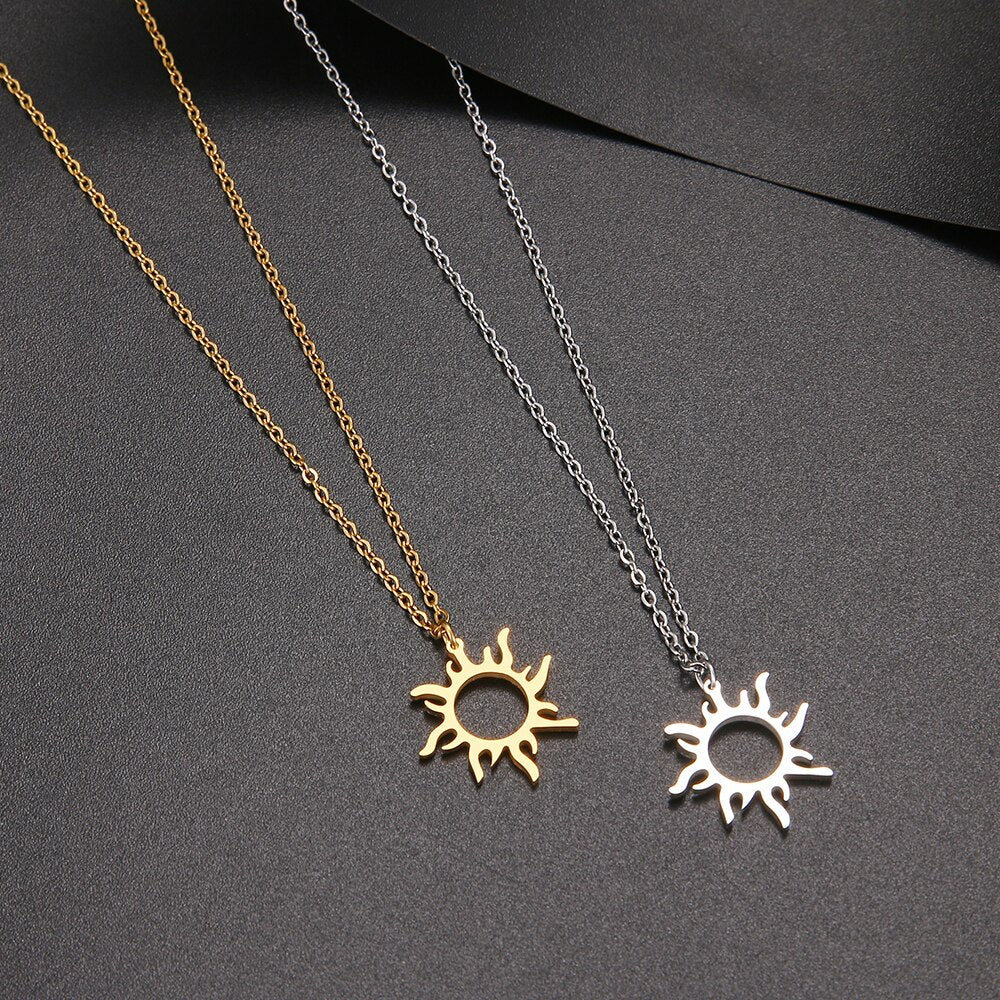 316L Stainless Steel  Plated Ethnic Sun Totem Pendent
