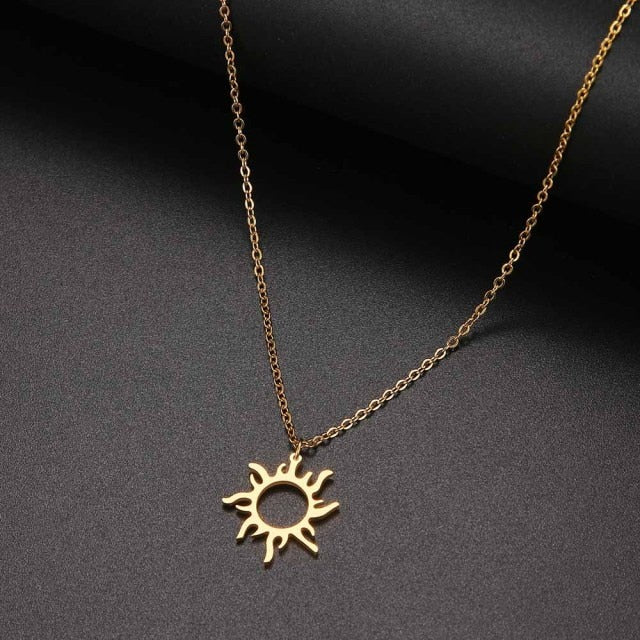 316L Stainless Steel  Plated Ethnic Sun Totem Pendent