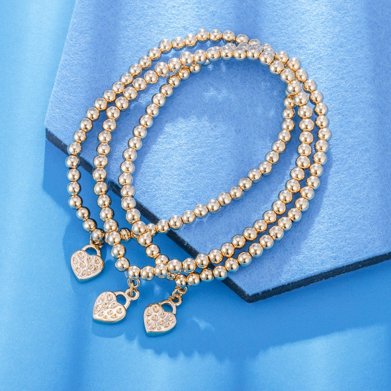 Women's Gold Color  Chain Charm Bracelet