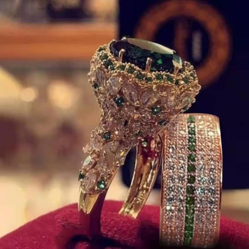 Temperament Crystal Cubic Zirconia Rings Set