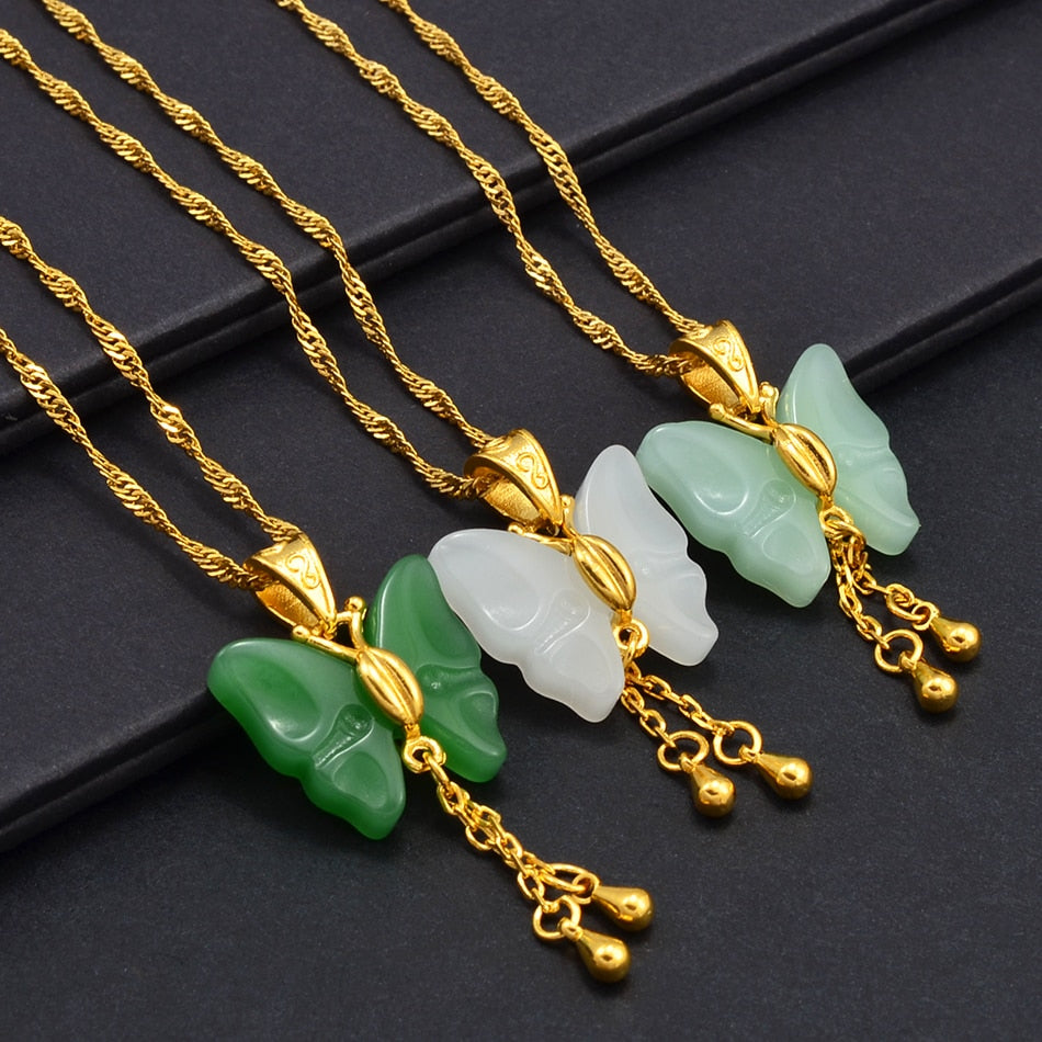 The butterfly Necklaces for Women Green
