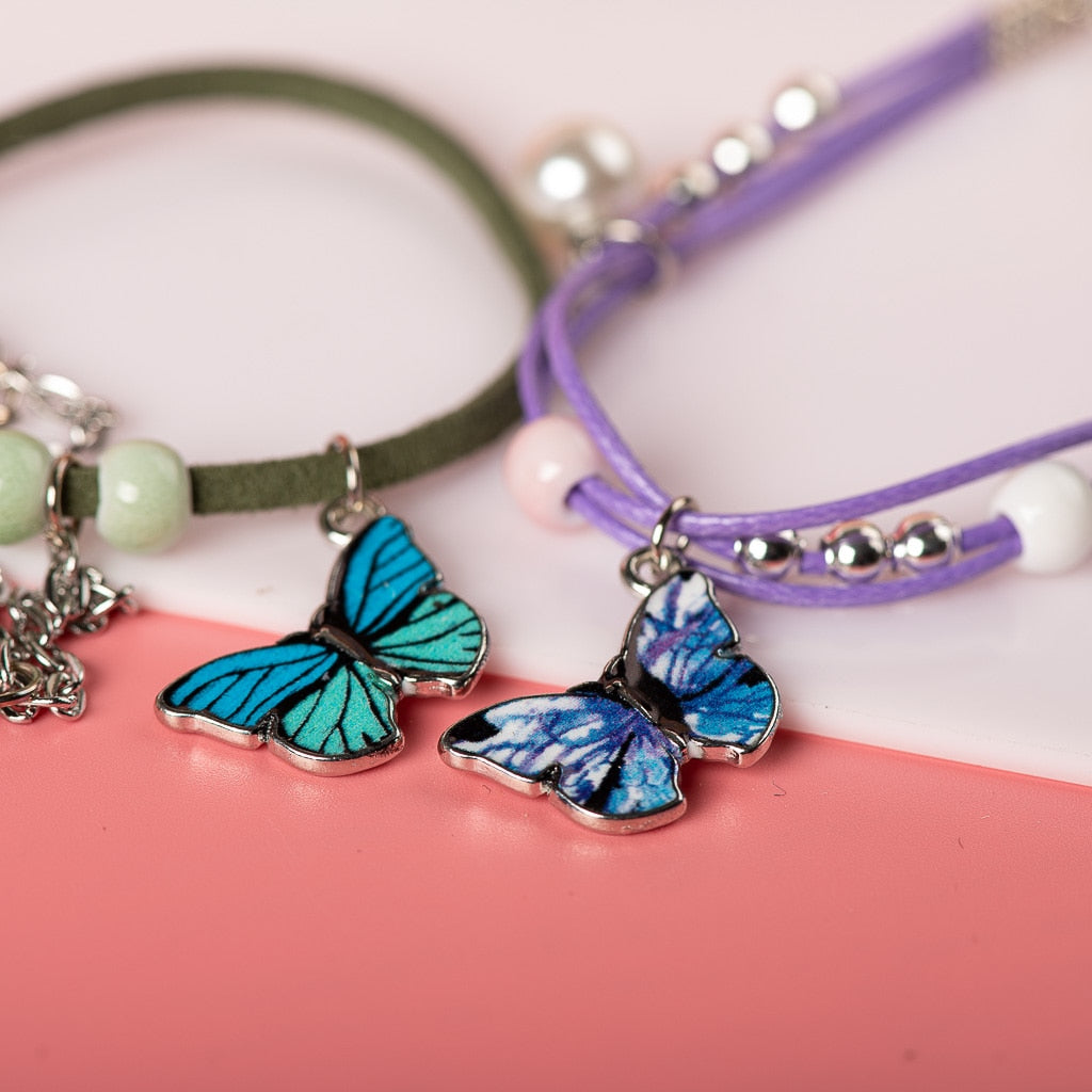 Cute Metal Drip Glaze Pendant Bracelet Hand-Wowen