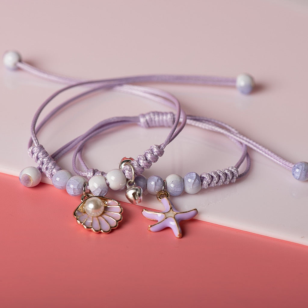 Cute Metal Drip Glaze Pendant Bracelet