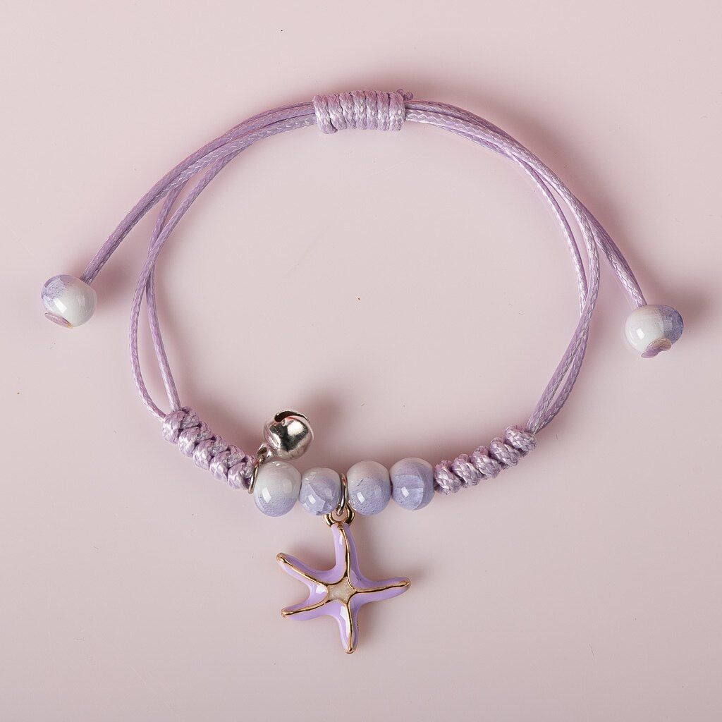 Cute Metal Drip Glaze Pendant Bracelet