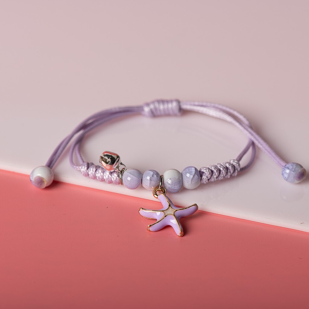 Cute Metal Drip Glaze Pendant Bracelet