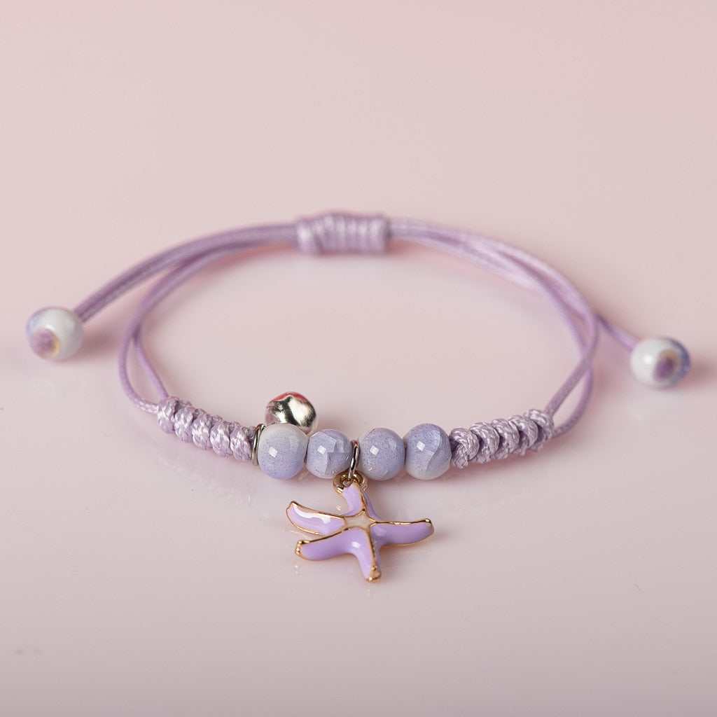 Cute Metal Drip Glaze Pendant Bracelet