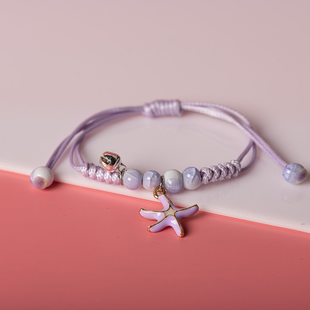 Cute Metal Drip Glaze Pendant Bracelet