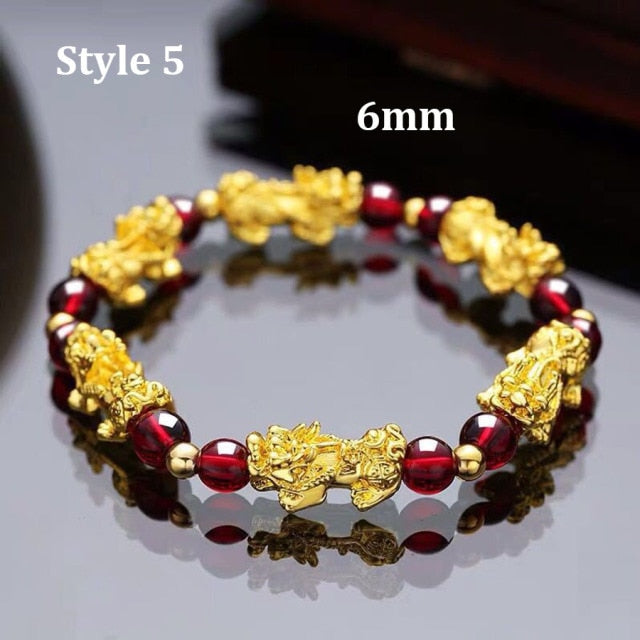 Feng Shui Obsidian Stone Beads Bracelet