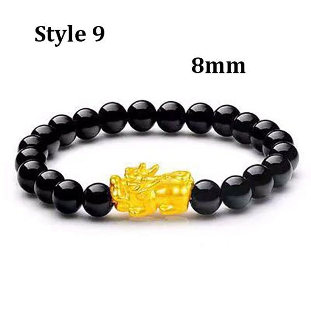 Feng Shui Obsidian Stone Beads Bracelet