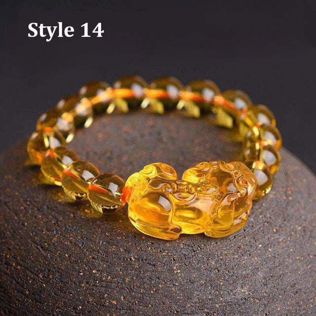 Feng Shui Obsidian Stone Beads Bracelet