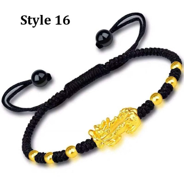 Feng Shui Obsidian Stone Beads Bracelet