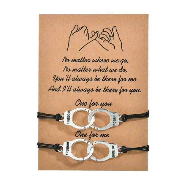 Vintage Silver Color Friendship Forever Charm Bracelets
