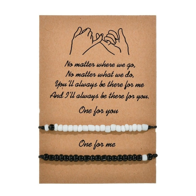 Vintage Silver Color Friendship Forever Charm Bracelets