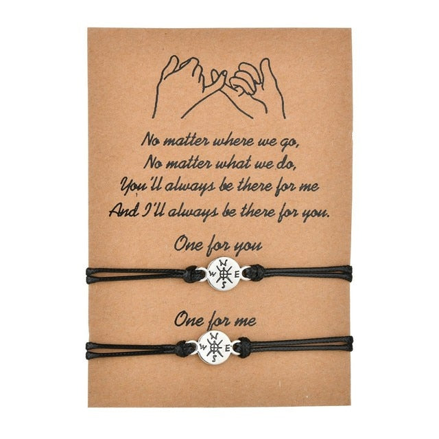 Vintage Silver Color Friendship Forever Charm Bracelets