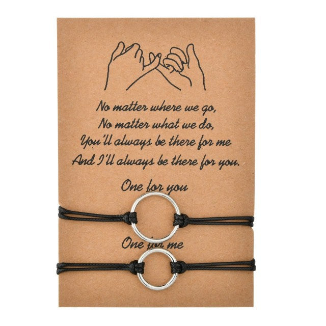 Vintage Silver Color Friendship Forever Charm Bracelets
