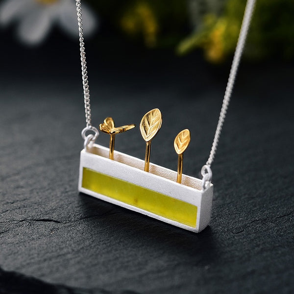 925 Sterling Silver Minimalism Necklace with Pendant for Women