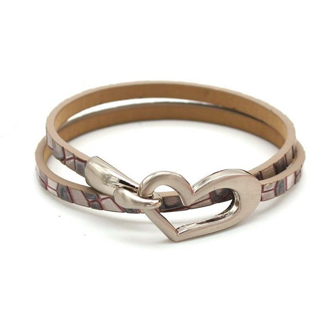 Newest Design Black Simple love Leather Charms Bracelet for Women