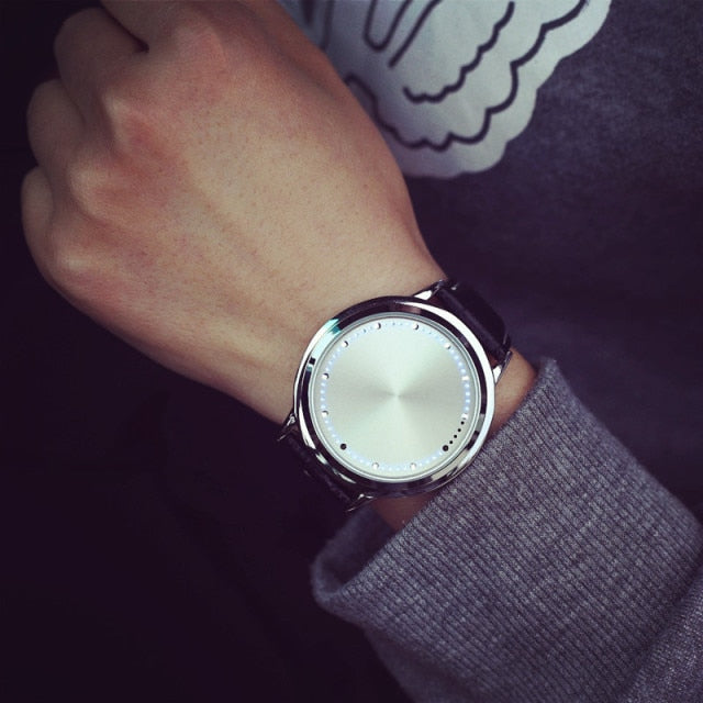Led Touch Watches Fashion casual creative leather watch