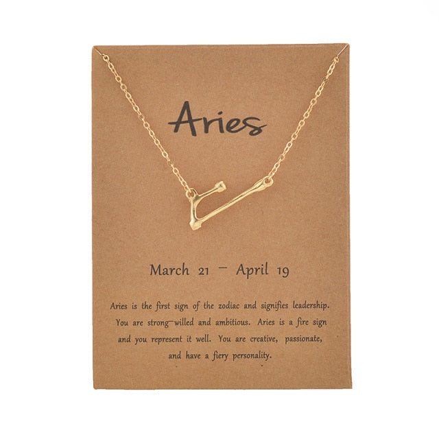 Cardboard Star Zodiac Sign 12 Constellation Necklaces