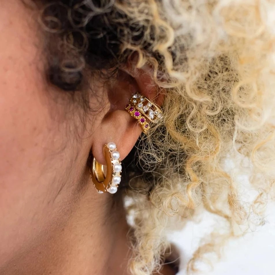 Bohemia Stackable C Shaped CZ Rhinestone Small Earcuffs Clip