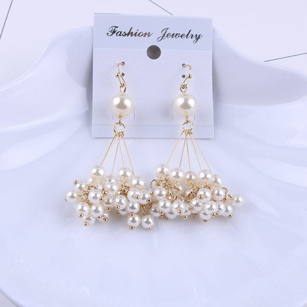 Hanging Simulated Clip Earrings Without Piercing for Women