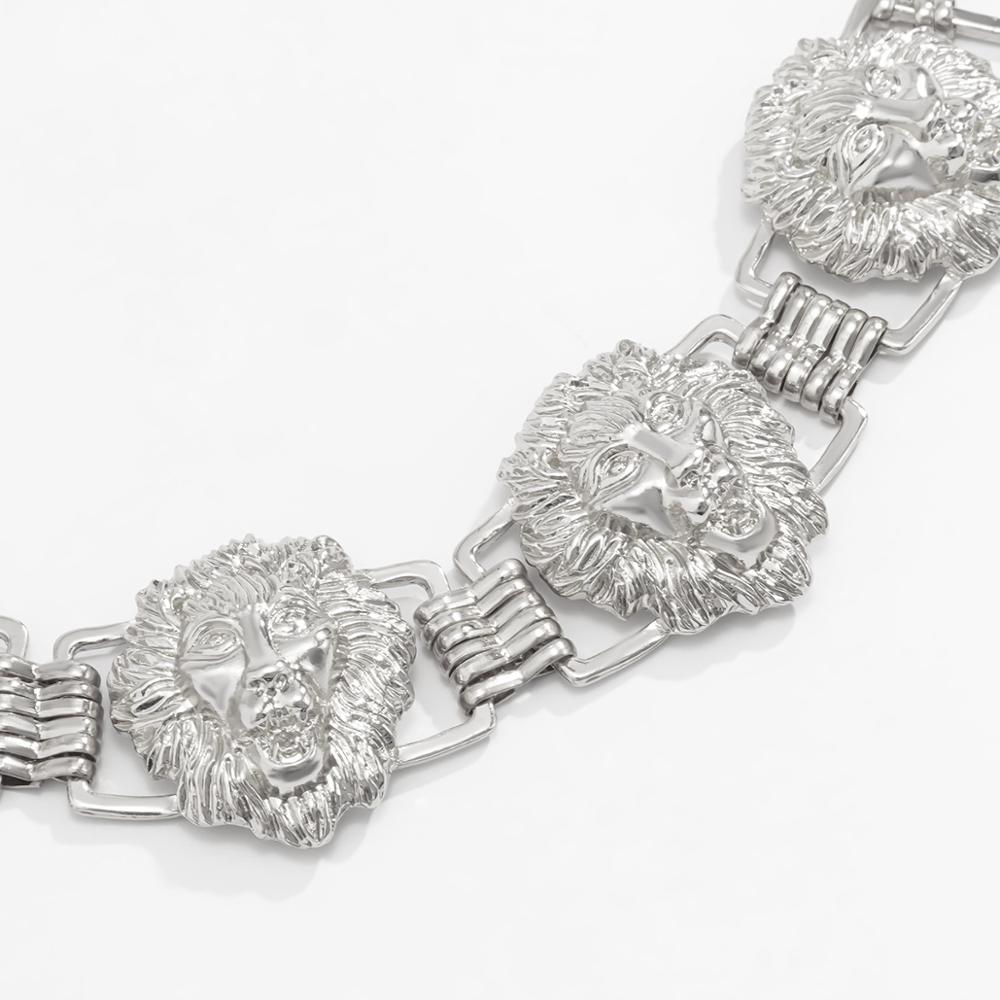 Lion Head Pendant Geometric Chain Necklaces for Women