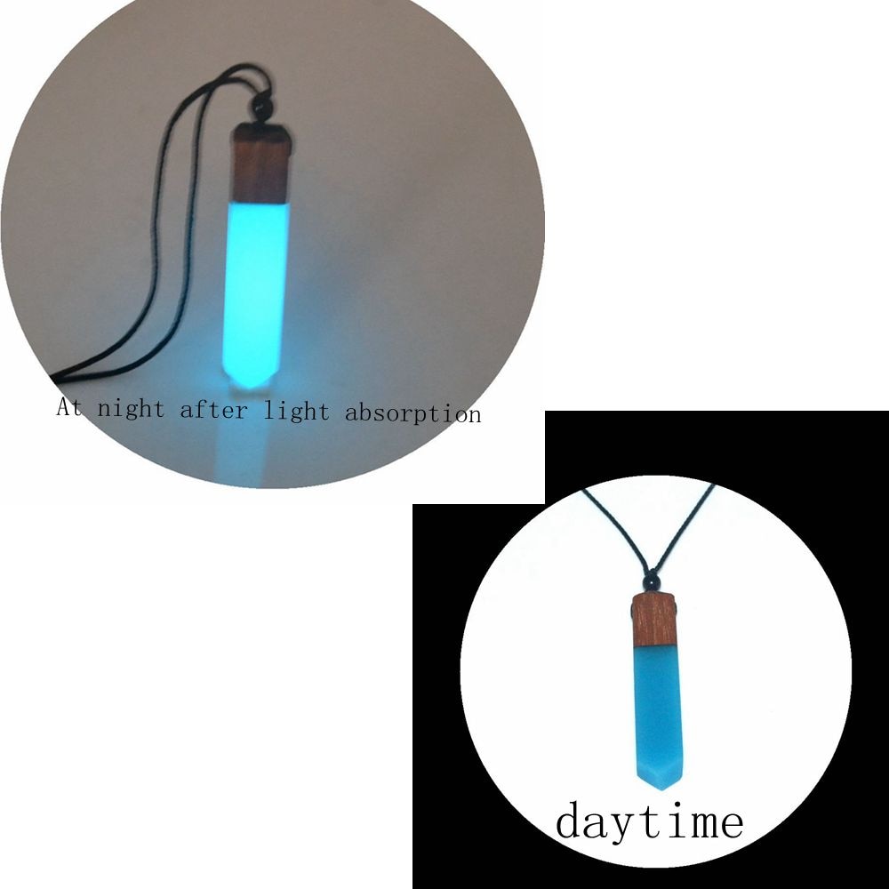 luminous necklace pendant at night
