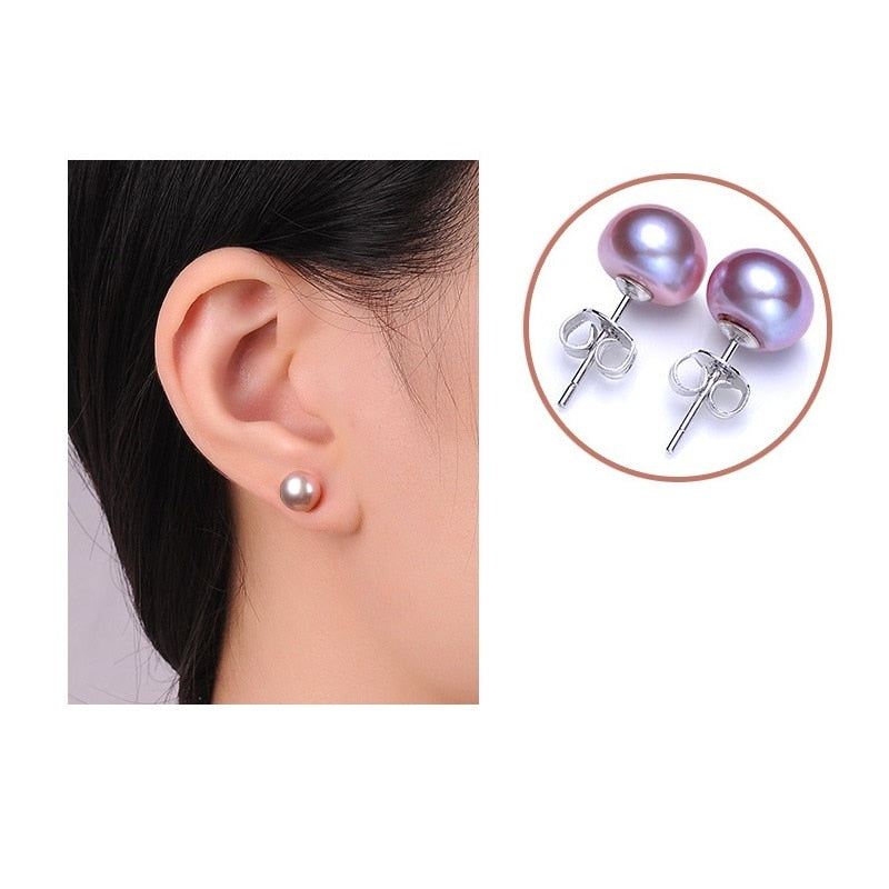Natural Freshwater Pearl Stud Earrings