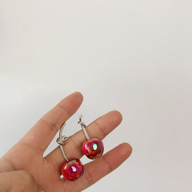 New  Korean Cherry Fruit Shaped Drop Earrings