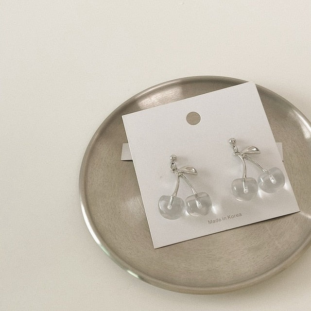New  Korean Cherry Fruit Shaped Drop Earrings