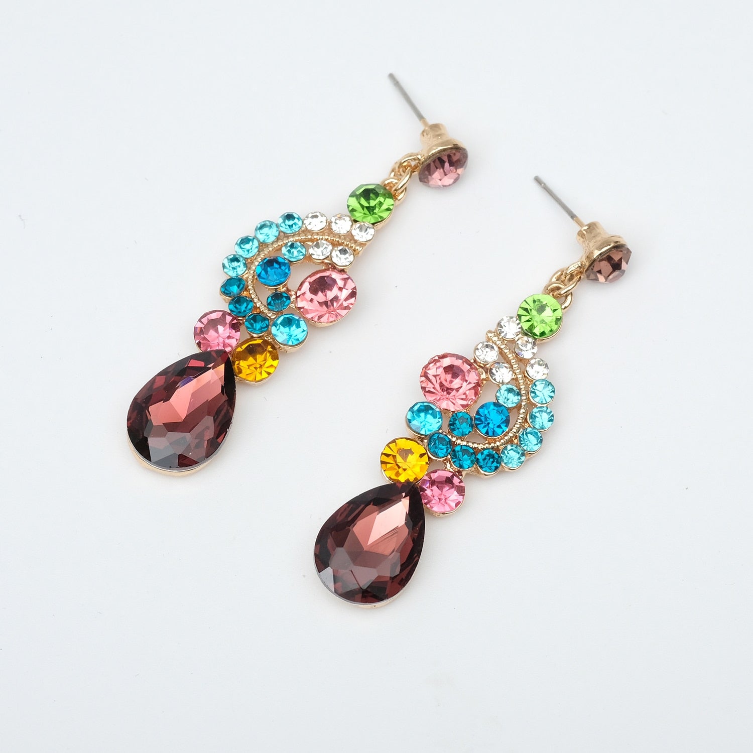 Luxury Crystal Earrings Necklace Bridal Wedding Jewelry Set