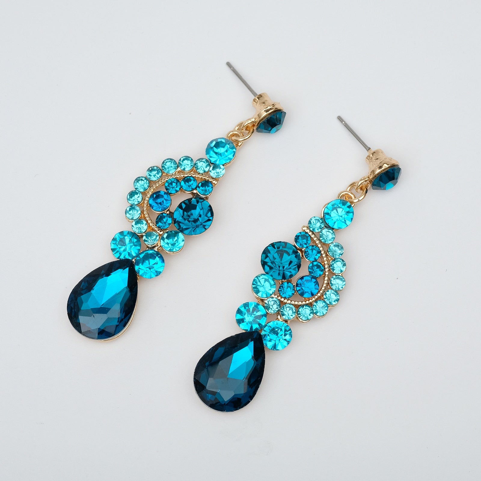 Luxury Crystal Earrings Necklace Bridal Wedding Jewelry Set