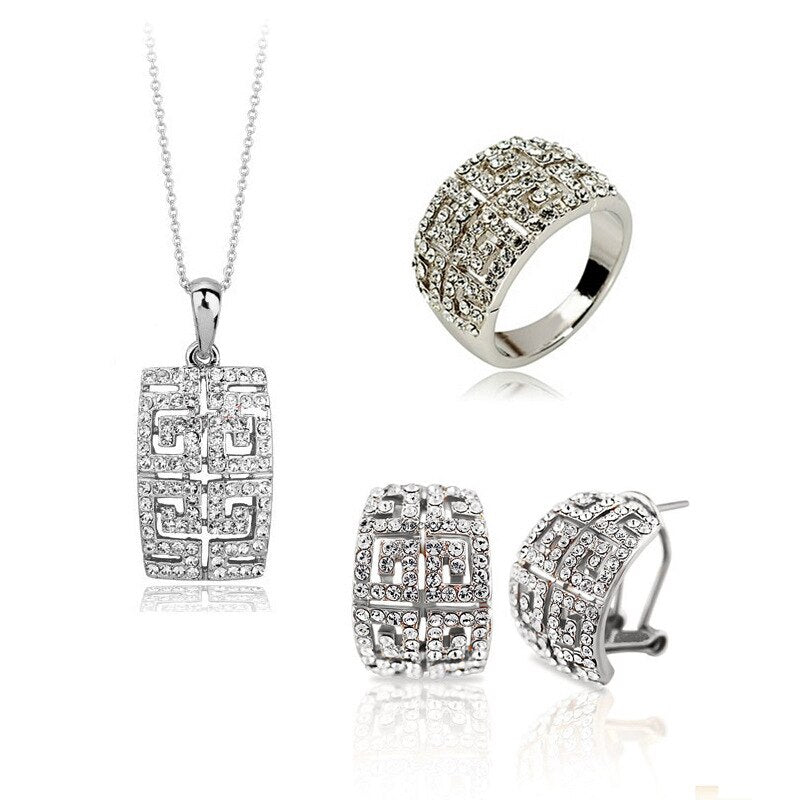 New Design Hot Sale gold-color Austria Crystal Jewelry Set