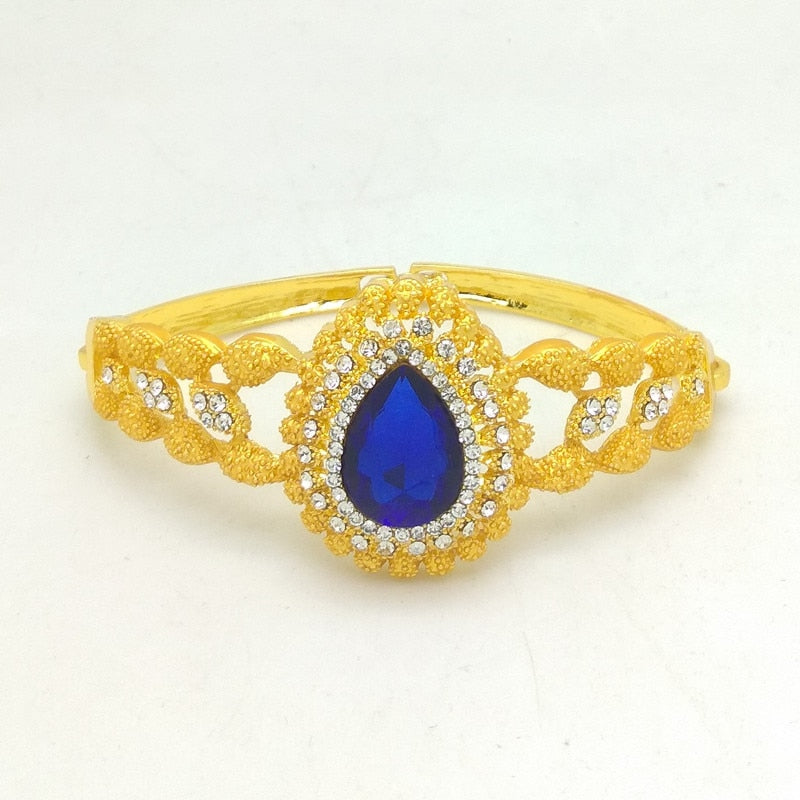 African Fashion Bridal Dubai Gold-Color Crystal Jewelry Sets
