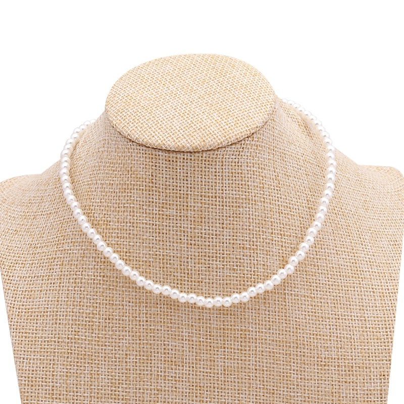 Fresh Style Small Ball Simulated Pearl Necklaces