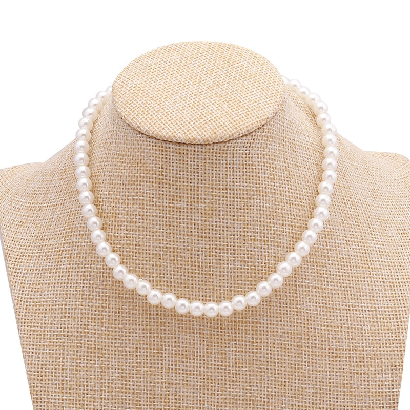 Fresh Style Small Ball Simulated Pearl Necklaces