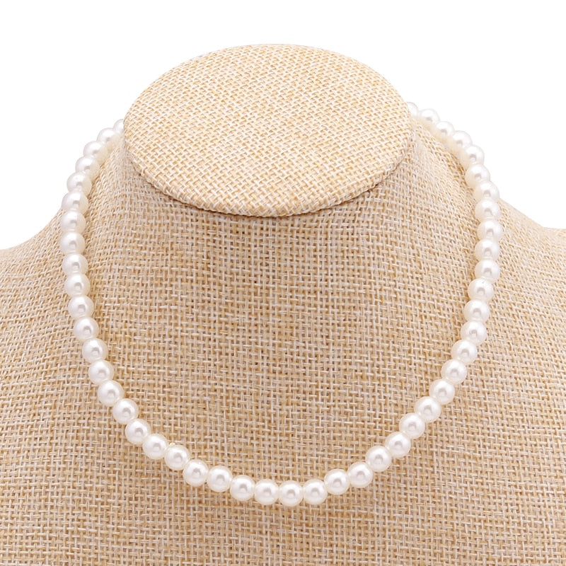 Fresh Style Small Ball Simulated Pearl Necklaces