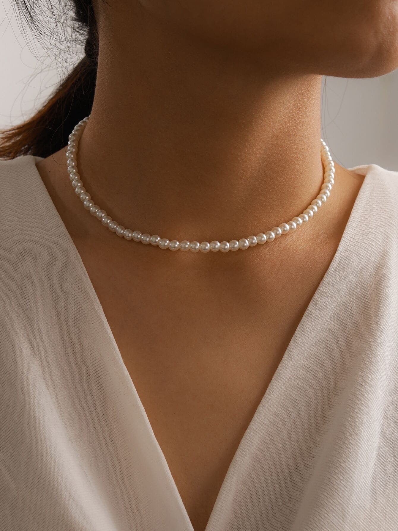 Fresh Style Small Ball Simulated Pearl Necklaces