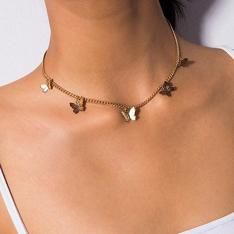 Bohemian Cute Butterfly Choker Necklace