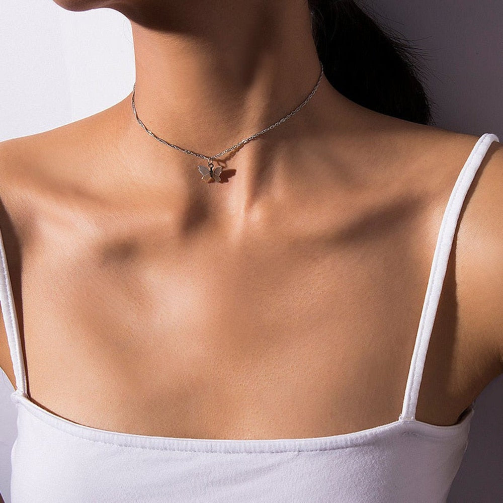 Bohemian Cute Butterfly Choker Necklace
