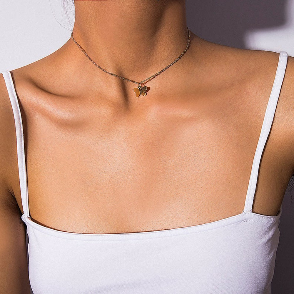 Bohemian Cute Butterfly Choker Necklace