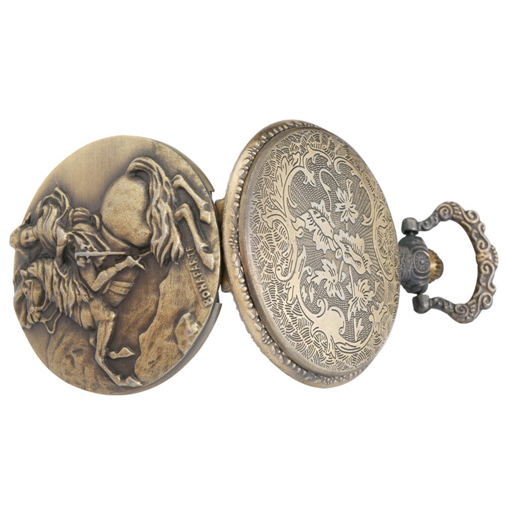 Bronze Napoleon Bonaparte Horse Knight Design Antique Quartz Pocket Watch