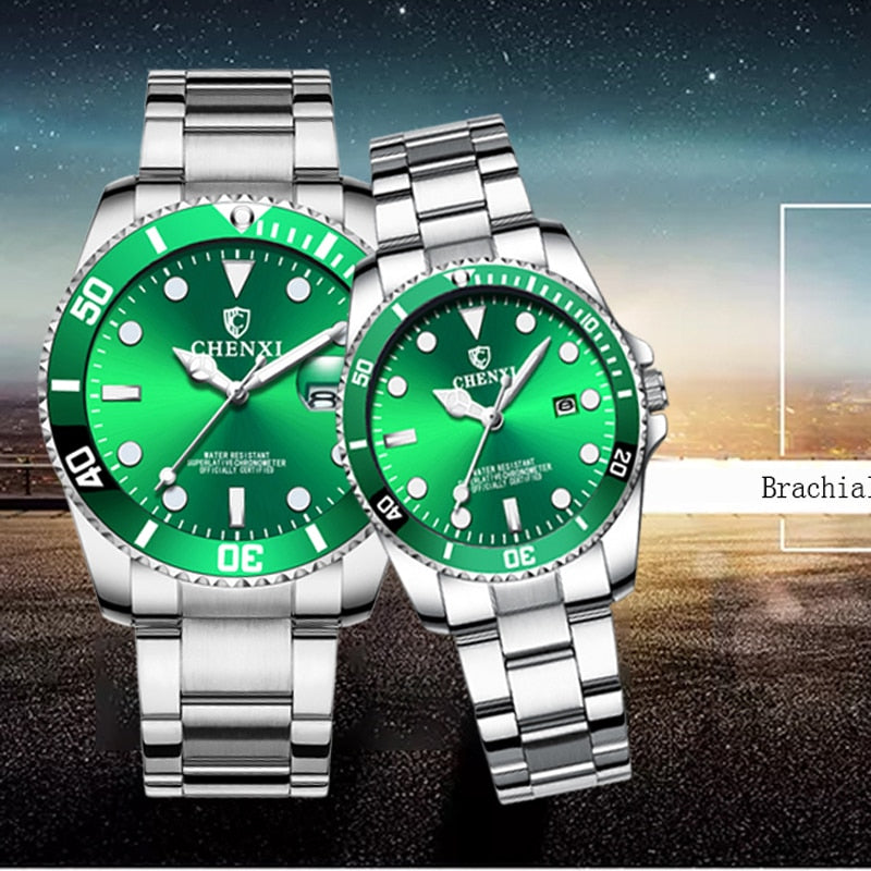 1 Pair Men And Women With Box Stainless Steel Quartz Watches